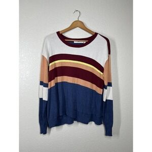 WILT Striped Sweater Knit Top